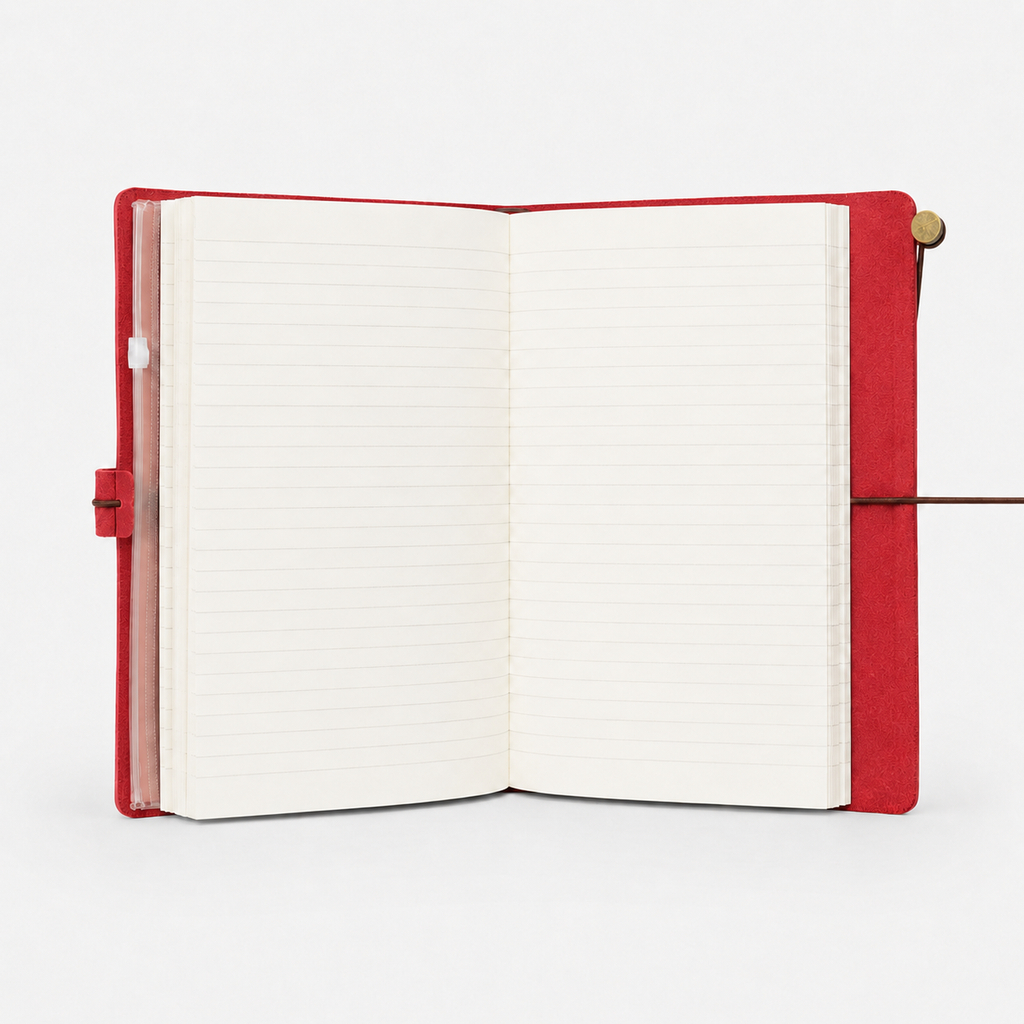 The Journalit Leather Notebook Set | Red