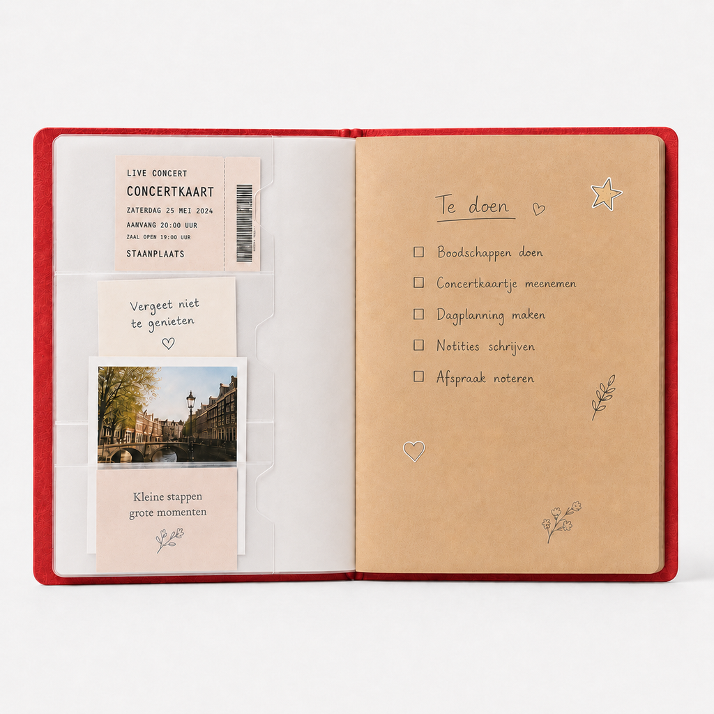 The Journalit Leather Notebook Set | Red