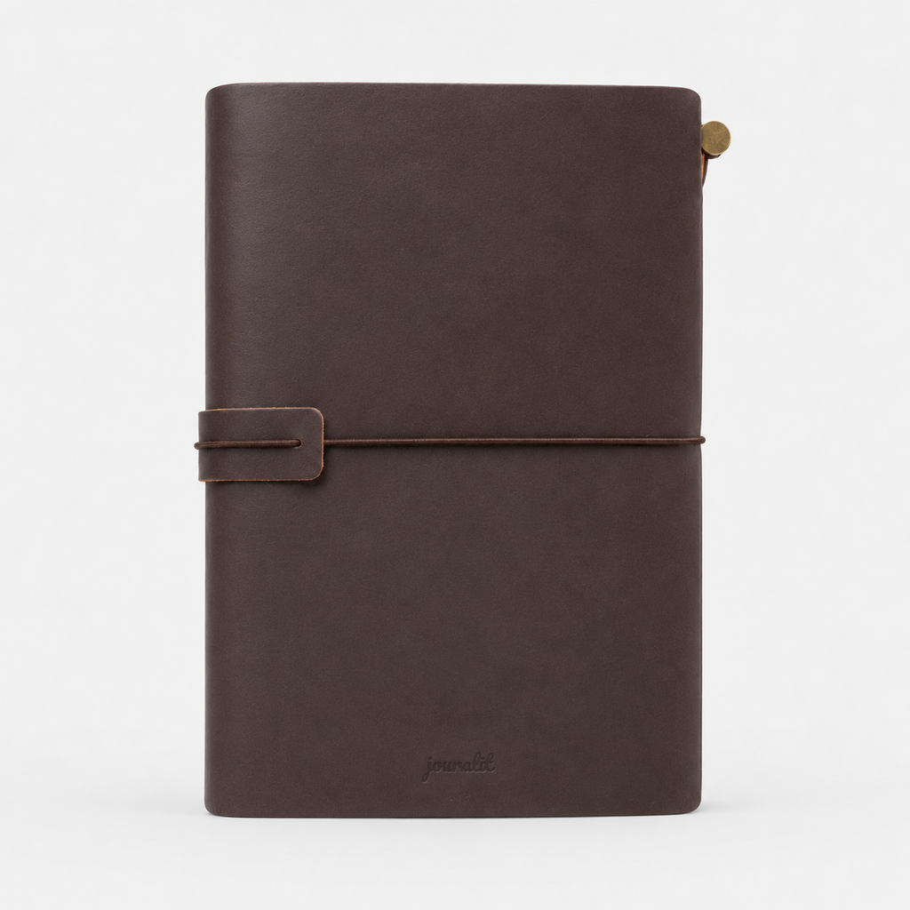 The Journalit Leather Notebook Set | Dark Brown